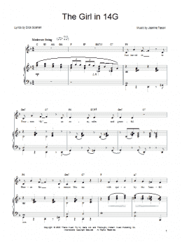 page one of The Girl In 14G (Piano, Vocal & Guitar Chords (Right-Hand Melody))