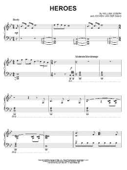 page one of Heroes (Piano Solo)