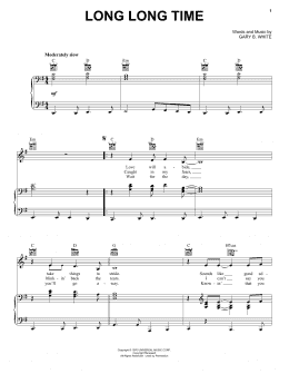 page one of Long Long Time (Piano, Vocal & Guitar Chords (Right-Hand Melody))
