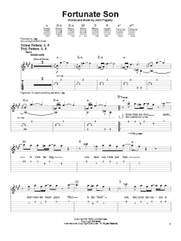 page one of Fortunate Son (Easy Guitar Tab)