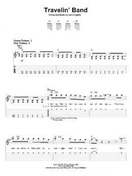 page one of Travelin' Band (Easy Guitar Tab)