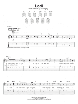 page one of Lodi (Easy Guitar Tab)