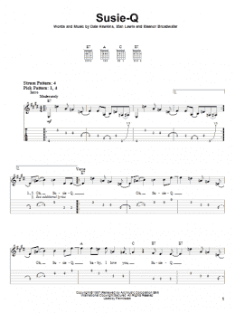 page one of Susie-Q (Easy Guitar Tab)