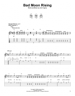 page one of Bad Moon Rising (Easy Guitar Tab)