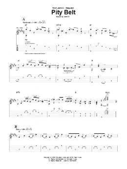 page one of Pity Belt (Guitar Tab)