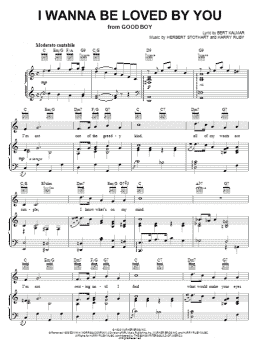 page one of I Wanna Be Loved By You (Piano, Vocal & Guitar Chords (Right-Hand Melody))