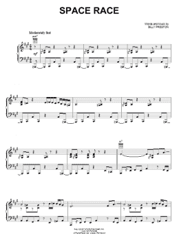 page one of Space Race (Piano, Vocal & Guitar Chords (Right-Hand Melody))