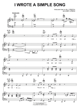 page one of I Wrote A Simple Song (Piano, Vocal & Guitar Chords (Right-Hand Melody))