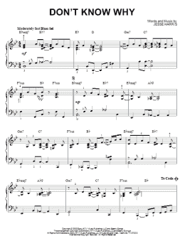 page one of Don't Know Why [Jazz version] (arr. Brent Edstrom) (Piano Solo)