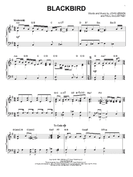 page one of Blackbird [Jazz version] (arr. Brent Edstrom) (Piano Solo)