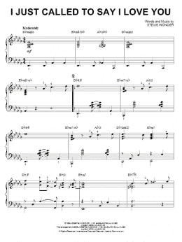 page one of I Just Called To Say I Love You [Jazz version] (arr. Brent Edstrom) (Piano Solo)