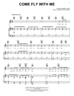 page one of Come Fly With Me (Piano, Vocal & Guitar Chords (Right-Hand Melody))