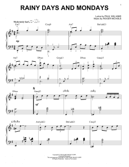page one of Rainy Days And Mondays [Jazz version] (arr. Brent Edstrom) (Piano Solo)
