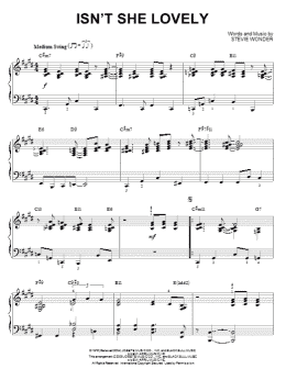 page one of Isn't She Lovely [Jazz version] (arr. Brent Edstrom) (Piano Solo)