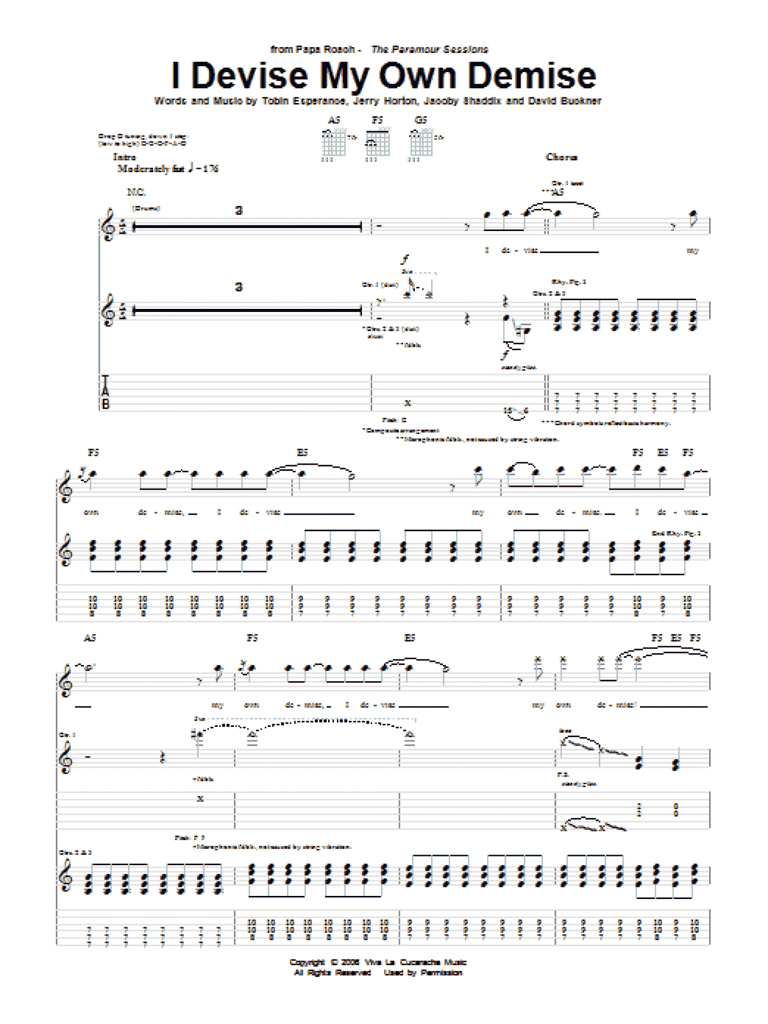 I Devise My Own Demise (Guitar Tab)