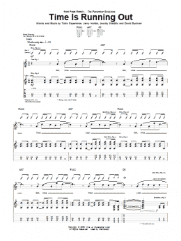 page one of Time Is Running Out (Guitar Tab)