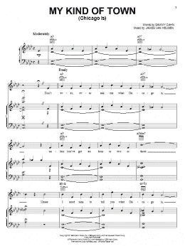 page one of My Kind Of Town (Chicago Is) (Piano, Vocal & Guitar Chords (Right-Hand Melody))