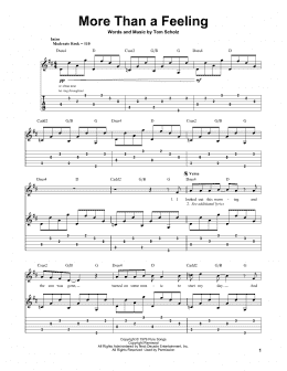 page one of More Than A Feeling (Guitar Tab (Single Guitar))