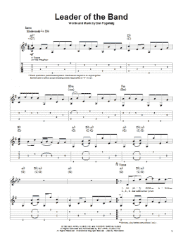 page one of Leader Of The Band (Guitar Tab (Single Guitar))