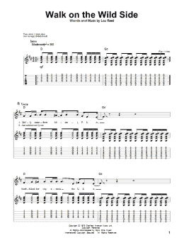 page one of Walk On The Wild Side (Guitar Tab (Single Guitar))