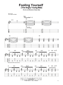 page one of Fooling Yourself (The Angry Young Man) (Guitar Tab (Single Guitar))