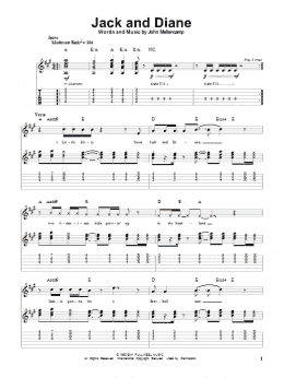 page one of Jack And Diane (Guitar Tab (Single Guitar))