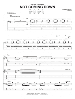 page one of Not Coming Down (Guitar Tab)