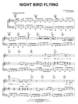 page one of Night Bird Flying (Piano, Vocal & Guitar Chords (Right-Hand Melody))