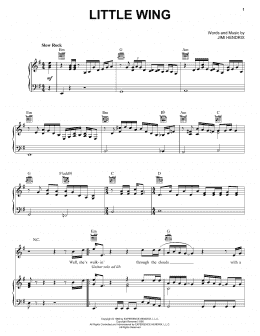 page one of Little Wing (Piano, Vocal & Guitar Chords (Right-Hand Melody))