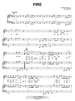 page one of Fire (Piano, Vocal & Guitar Chords (Right-Hand Melody))