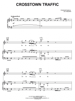 page one of Crosstown Traffic (Piano, Vocal & Guitar Chords (Right-Hand Melody))