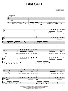 page one of I Am God (Piano & Vocal)