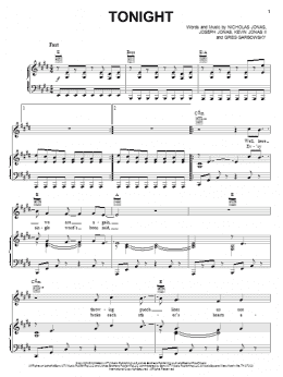 page one of Tonight (Piano, Vocal & Guitar Chords (Right-Hand Melody))