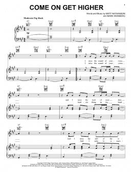 page one of Come On Get Higher (Piano, Vocal & Guitar Chords (Right-Hand Melody))