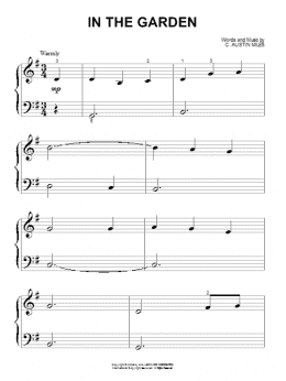 page one of In The Garden (Beginning Piano Solo)