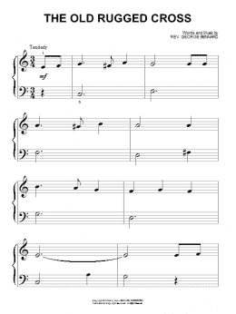 page one of The Old Rugged Cross (Beginning Piano Solo)