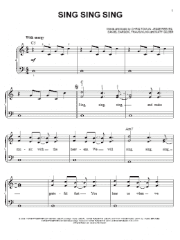 page one of Sing, Sing, Sing (Easy Piano)