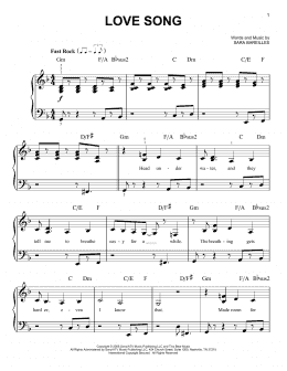 page one of Love Song (Easy Piano)