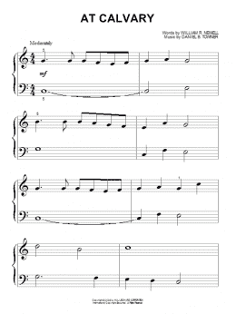 page one of At Calvary (Beginning Piano Solo)