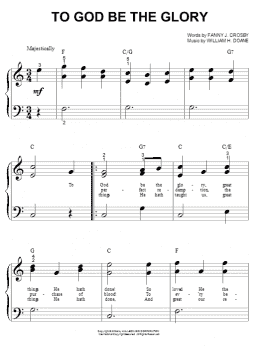 page one of To God Be The Glory (Big Note Piano)