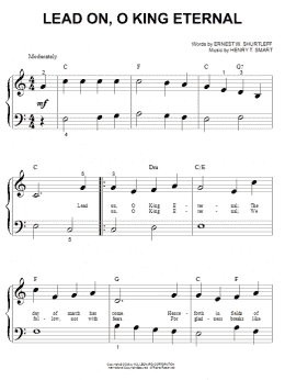page one of Lead On, O King Eternal (Big Note Piano)