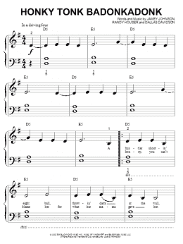 page one of Honky Tonk Badonkadonk (Big Note Piano)