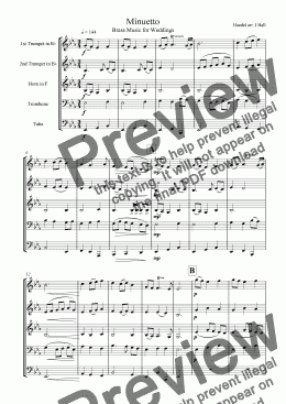 page one of Minuet - Brass Music for weddings