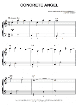 page one of Concrete Angel (Big Note Piano)
