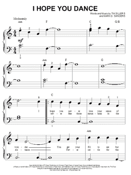 page one of I Hope You Dance (Big Note Piano)
