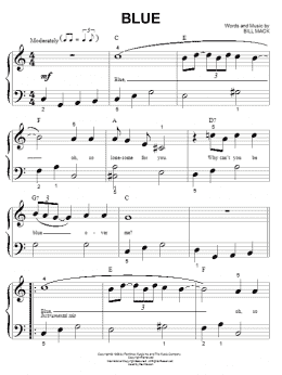 page one of Blue (Big Note Piano)
