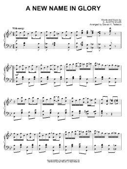 page one of A New Name In Glory [Ragtime version] (Piano Solo)