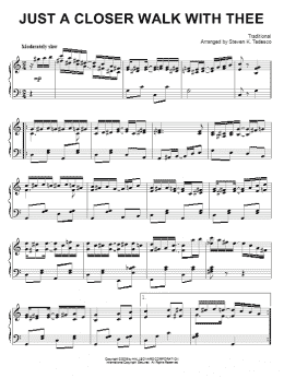 page one of Just A Closer Walk With Thee [Ragtime version] (Piano Solo)