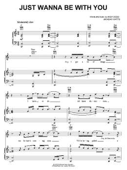 page one of Just Wanna Be With You (Piano, Vocal & Guitar Chords (Right-Hand Melody))
