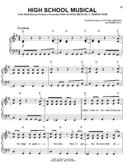 page one of High School Musical (Easy Piano)